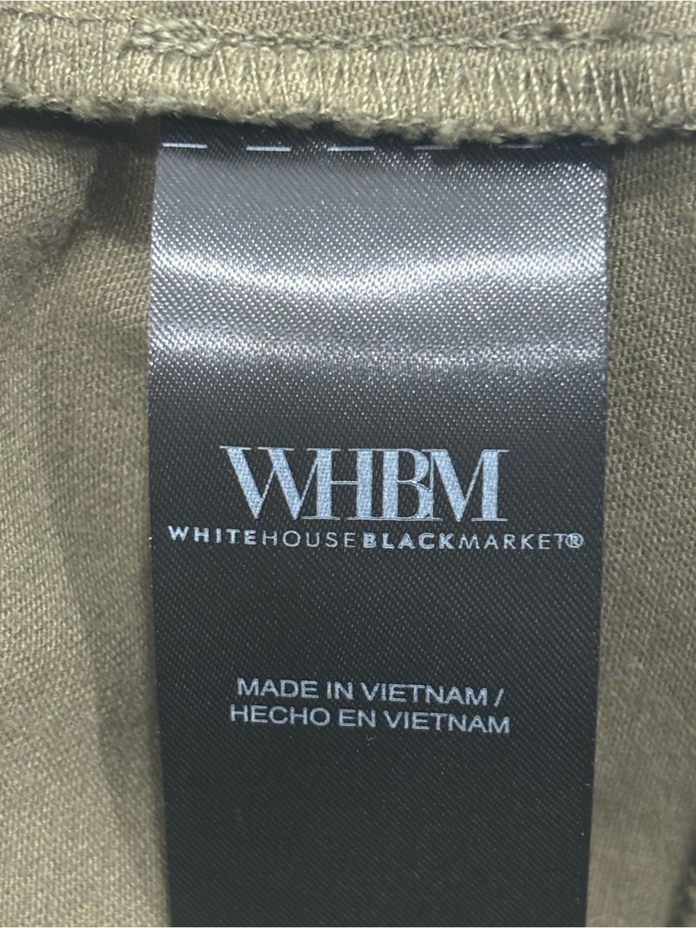 White House Black Market Olive Green Peplum Utility Moto Jacket Size Large - Picture 7 of 8